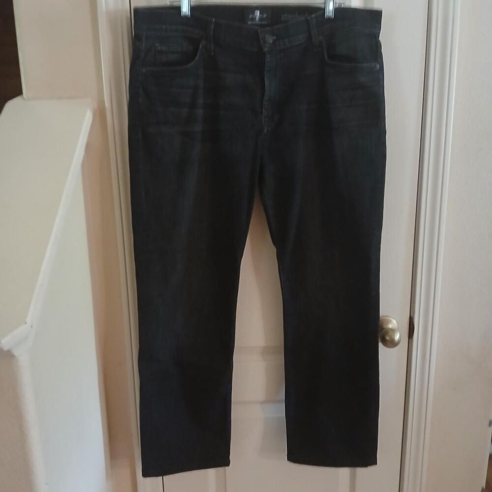 7 For All Mankind Standard Straight Leg Black Jeans 38x30 Grunge Skater Y2K
